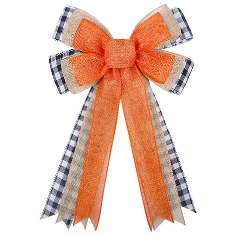 PRICES MAY VARY. 🎃🦃 Proper Size: Rustic wreath bow is about 16.9 x 11.8 inches (LW), proper size for decorating front door, window, wall, banisters, stairs, fences, trees, porch sign, Christmas tree and other items in home or parties; Note: please allow slight variations as they are handmade. 🎃🦃 Decorate Your Holiday: Autumn bow are made of orange burlap can nicely decorate your holiday crafts, such as fall wreaths, Thanksgiving wreaths, Halloween bows, gift baskets, tables centerpiece, chai Decorating Front Door, Porch Sign Christmas, Sign Christmas Tree, Bow Tree Topper, Thanksgiving Bow, Bow Tree, Christmas Tree Topper Bow, Christmas Front Door, Fall Bows