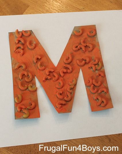 M is for macaroni and cheese, and other activities to go with the letter M! >>> Decorate each letter of the alphabet similarly to create a wood letter alphabet for the wall. M Is For Macaroni, Macaroni Preschool Activities, Letter M Crafts For Kindergarten, M Is For Craft, M Is For, Preschool Letter M, Letter M Crafts, Letter M Activities, Preschool Letter Crafts