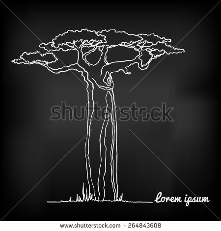 Baobab Tree Drawing, Baobab Tree Tattoo, Tree Tatto, Tree Outline, Wood Carving For Beginners, Baobab Tree, Sketches Simple, Tattoo Set, Tree Tattoo