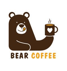 Menu Mockup Free, Coffee Logo Design, Coffee Bear, Bear Logo Design, Paw Logo, Tea Logo, Coffee Icon, Coffee Shop Logo, Blue Bear