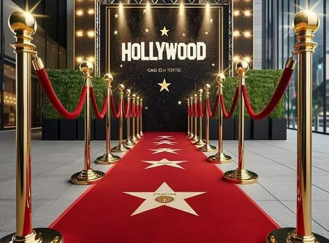 Red Carpet Theme Backdrop, Hollywood Theme Corporate Event, Hollywood Awards Theme, Red Carpet Gala Decorations, Hollywood Theme Gala, Red Carpet Bday Party, Hollywood Glam Party Ideas, Hollywood Red Carpet Prom Theme, Red Carpet Trunk Or Treat