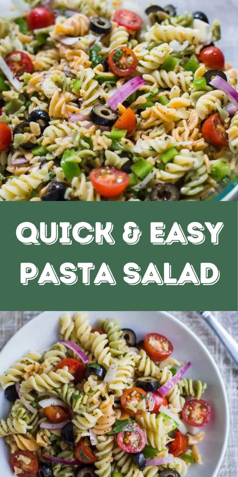 Quick And Easy Pasta Salad, Easy Vegan Pasta, Brown Rice Noodles, Vegan Pasta Salad, Quick Easy Vegan, Diner Recept, Rotini Pasta, Diet Recipes Flat Belly, Cold Pasta