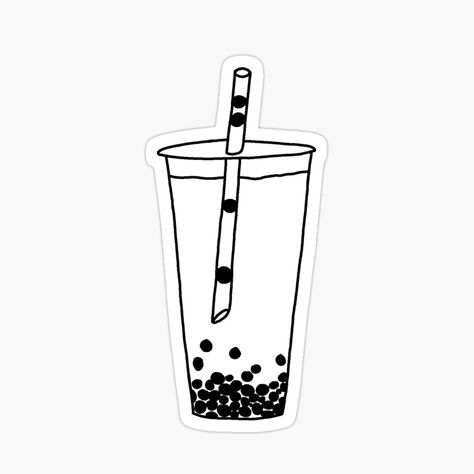 Boba Tea Black & White by Lindas Lineas | Redbubble Boba Drawing Simple, Boba Tea Tattoo, Tea Tattoo, Simple Line Drawing, Tattoo Time, Simple Line Drawings, English Writing Skills, Time Tattoos, English Writing