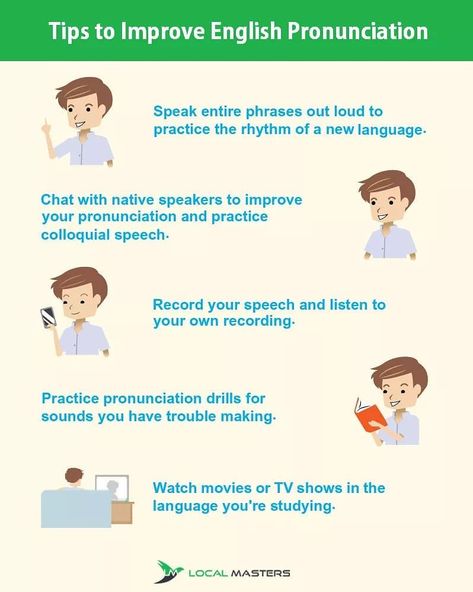 Local Masters on Instagram: “Are you looking to improve your English pronunciation? Here are 5 tips from Local Masters' accent reduction coaches which will help you…” Accent Reduction, English Accent, Improve English, Improve Your English, Classroom Language, English Vocabulary Words, Public Speaking, Vocabulary Words, English Grammar