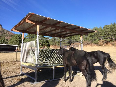 Horse Hay Feeders - Square or Round Bale | Klene Pipe Square Bale Hay Feeder, Horse Hay Feeders, Round Bale Hay Feeder, Diy Hay Feeder, Round Bale Feeder, Hay Feeder For Horses, Horse Feeder, Horse Hay, Diy Horse Barn