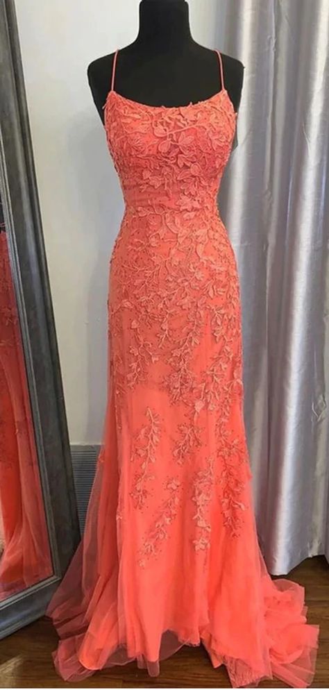 Orange Mermaid Prom Dress, Orange Mermaid, Prom Dress Mermaid, Lace Long Prom Dress, Orange Prom Dresses, Prom 2022, Popular Prom Dresses, Cheap Prom Dresses Long, Prom Dresses Long Mermaid