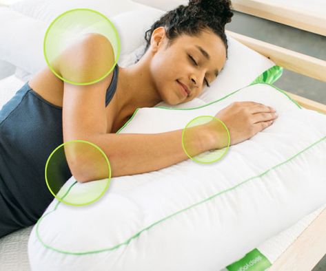 Ensure you get proper neck cervical alignment while you slumber by using one of these sleep yoga posture pillows. It contours to the natural neck curve and allows you to easily switch your sleeping position from back to side position without having to adjust or fold the pillow. Best Pillows For Sleeping, Side Sleeping, Side Sleeper Pillow, Yoga Help, Side Sleeper, Sleep Help, Sleeping Positions, Yoga Postures, Improve Posture