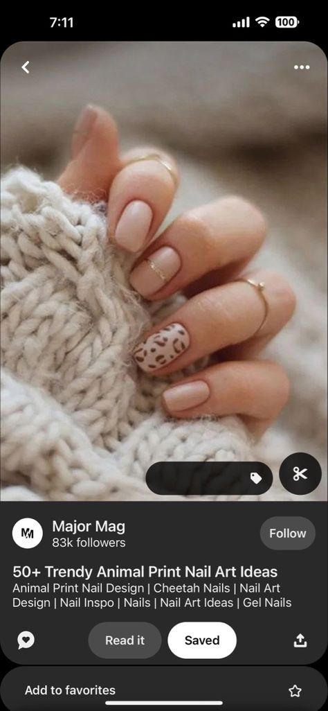 Nude Cheetah Nails, Cheetah Print Nails, Animal Print Nails Art, Cute Short Nails, Cheetah Nails, Super Cute Nails, Animal Print Nails, Short Nail Designs, Fabulous Nails