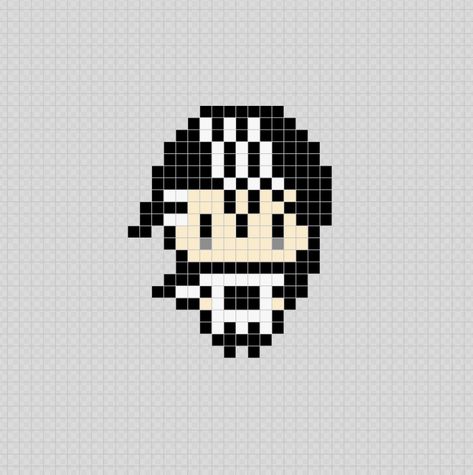 Byakuya - Bleach (Anime) Pixel Art Patterns Bleach Pixel Art, Danganronpa Pixel Art Grid, Crochet Bleach Anime, Bleach Anime Perler Beads, Bleach Anime Embroidery, One Piece Anime Cross Stitch Pattern, Anime Crafts, Pixel Art Grid, Anime Pixel Art