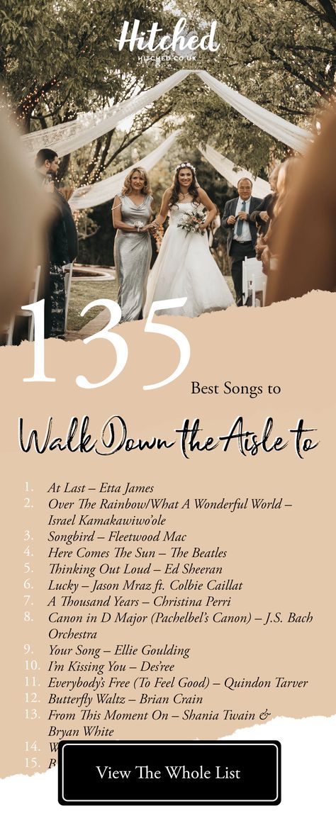 Bride Songs, Wedding Aisle Songs, Bride Entrance Songs, Bride Entrance, Perfect Wedding Songs, Country Wedding Songs, Wedding Reception Entrance, Entrance Songs, Reception Entrance