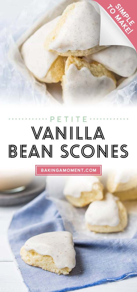 Mini Vanilla Scones, Petite Vanilla Bean Scones, Starbucks Petite Vanilla Scones Recipe, Starbucks Vanilla Scones Recipe, Mini Egg Scones, Copycat Starbucks Vanilla Bean Scones, Vanilla Bean Scones Starbucks, Vanilla Scones Starbucks, Starbucks Scones Recipe