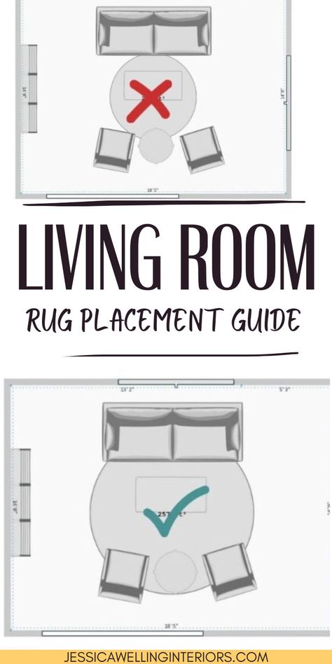 Choosing a living room rug can be a tricky business. I see a lot of folks just freeze up when it comes time to find a rug, and forgo one altogether. But I’m here to take the guess work out the size and placement of your rug. How To Pick An Area Rug For Living Room, Rug Size For Sectional Couch, How To Place A Rug In A Living Room, How To Layer Rugs Living Rooms, Round Rug Living Room Layout, Rug Placement With Sectional, Rugs In Living Room Placement, Living Room Area Rug Ideas, Rug Placement In Living Room