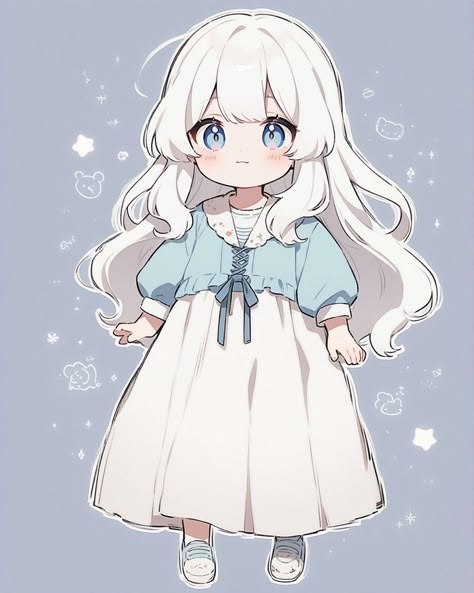 Anime Child Female, Anime Kid Female, Manhwa Kids Girl, White Haired Blue Eyed Anime Woman, Manhwa White Hair Girl, Chibi Anime Kawaii, Anime Child, Cute Doodles Drawings, Cat Character