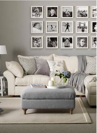 Photo Wall Ideas and Inspiration Grey Living Room Ideas, Grey Walls Living Room, Gray Living Room Design, Grey Living Room, Living Room Themes, Living Room Decor Gray, Small Living Room Design, Gray Walls, Small Living Room Decor