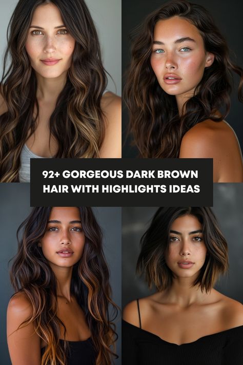 Rich and naturally elegant, dark brown hair allows for endless creativity with highlights. Explore more ideas here.