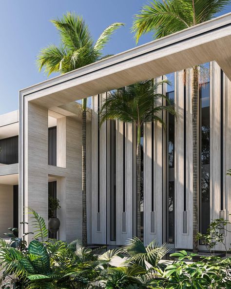 White Prince, West Palm Beach, Florida (|Visualization Ceo Moodboard, Architecture Hacks, Bungalow Entrance, Dp Architects, Indoor Landscape, Architecture Company, Palm City, Classic House Exterior, Modern Entrance