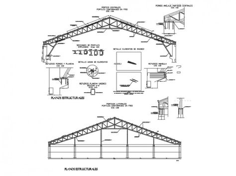 Interior Design Staircase, Roof Truss Design, Design Staircase, Truss Structure, Drawing Details, Steel Trusses, Steel Roof, Roof Trusses, Drawing Block