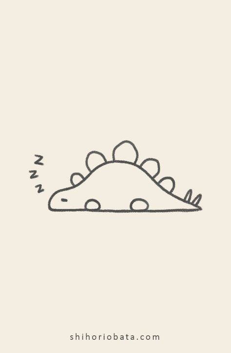 22 Cute Easy Dinosaur Drawing Ideas Dinosaur Drawing Ideas, Easy Dinosaur Drawing, Cute Small Drawings, Dibujo Simple, Small Doodle, Drawing Ideas Easy, Cute Easy Doodles, Dinosaur Drawing, Cute Sketches