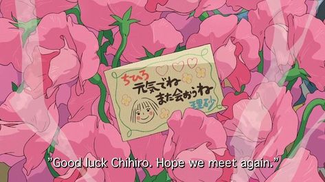 Sure, the flowers are probably from a friend from school... or are they?? Studio Ghibli, Writing, Flowers, Pink