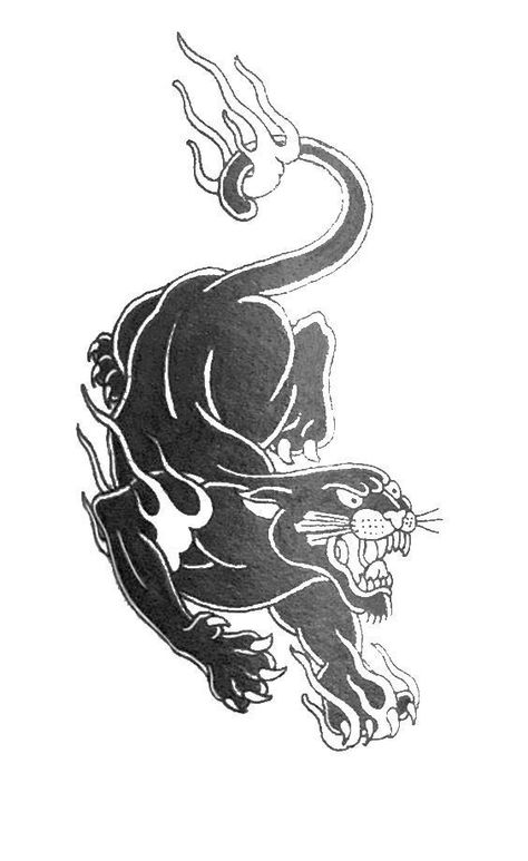 Art Tattoo Men, High Contrast Tattoo, Panther Tattoo Design, Traditional Panther Tattoo, Black Panther Tattoo, Traditional Black Tattoo, Traditional Tattoo Flash Art, Panther Tattoo, Traditional Tattoo Sleeve