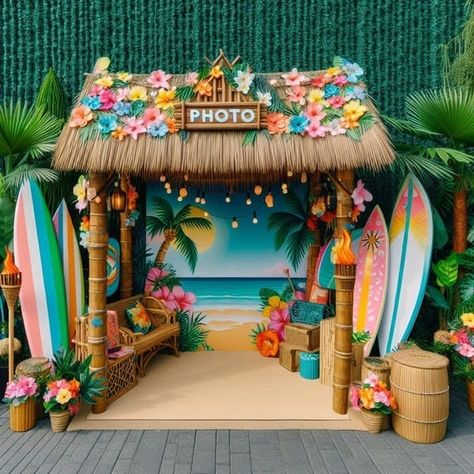 Hawaiian Theme Photo Booth, P5 Banner, Caribbean Party Decorations, Hawaiian Theme Decor, Hawaiian Photo Booth, Tropical Christmas Decorations, Beach Theme Party Decorations, Hawaii Themed Party, Caribbean Party