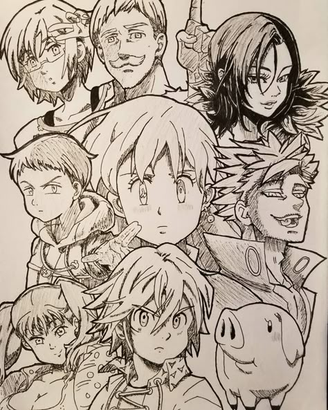 Seven Deadly Sins... 7 Deadly Sins Drawings, 7 Deadly Sins Anime, Seven Deadly Sins Tattoo, Sick Drawings, Koi Fish Drawing, Anime Drawing Books, Seven Deadly Sins Anime, 7 Deadly Sins, Anime Wall Art