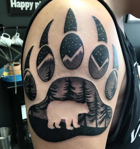 Top 83+ Best Bear Paw Tattoo Ideas - [2021 Inspiration Guide] Camping Tattoo Ideas, Bear Paw Tattoo, Paw Tattoo Ideas, Geometric Bear Tattoo, Bear Paw Tattoos, Paw Tattoos, Camping Tattoo, 2023 Tattoo, Crow Tattoo Design