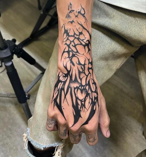 Left Hand Tattoo Men, Cybersigilism Tattoo Forearm, Hand Tats Men, Tattoo Cybersigilism, Left Hand Tattoo, Cyberciligism Tattoo, Back Of Hand Tattoos, Lighting Tattoo, Are Tattoos