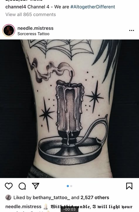 Stick Design Ideas, Candle Tattoo Design, Candle Tattoo, Light Tattoo, Flame Tattoos, Witch Tattoo, Wax Stick, Stick Design, Flash Tattoo Designs