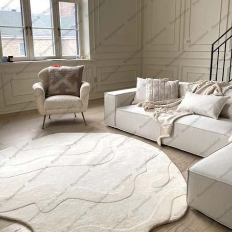 This beautiful rug features a unique, abstract design that will add a touch of sophistication to any room. The neutral color palette and soft texture make it perfect for any decor style. It's the perfect statement piece for your living room, bedroom, or any other space in your home. #homedecor #rugs #interiordesign #homedesign #ruglove #homedecoration #homedecorideas #ruglife #homedecorating #rugstyle #homedecorinspo #homedecorlover #rugdesign #homedecorinspiration #rugshopping #homedecorlover Bedroom Aesthetic Minimalist, Area Rugs For Bedroom, Calm Nursery, Shaped Rug, Area Rug For Living Room, Rugs For Bedroom, Bedroom Gift, Aesthetic Minimalist, Rug Modern