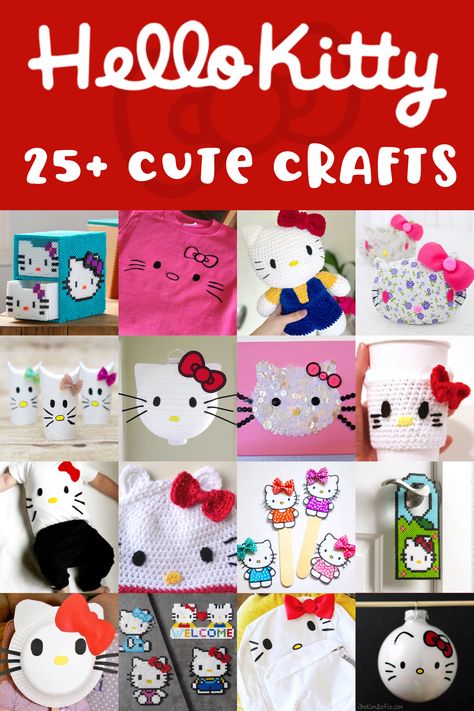 Diy Hello Kitty Birthday Party Ideas Crafts, Hello Kitty Birthday Party Activities, Hello Kitty Party Ideas Diy, Hello Kitty Diy Crafts Ideas Easy, Hello Kitty Crafts Diy, Hello Kitty Diy Crafts Ideas, Sanrio Activities, Hello Kitty Party Activities, Hello Kitty Craft Ideas