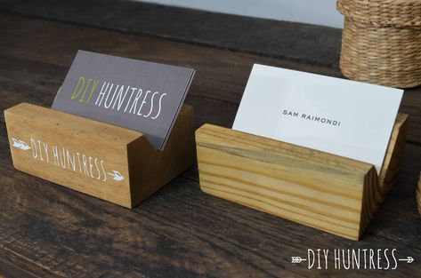 Rustic Business Cards, Wooden Business Card Holder, Card Holder Diy, Wood Business Card Holder, Greeting Card Display, Wooden Business Card, Business Card Displays, Wood Business Cards, Business Card Stand