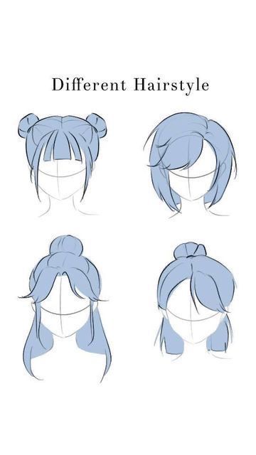 Hair References Drawing, Drawing Hair Tutorial, Drawing Hands, Drawing Eyes, Drawing Hair, Art Tools Drawing, Sketches Tutorial, Easy Drawings Sketches, Anime Cartoon