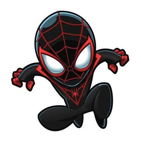 Chibi Spiderman, Chibi Illustration, Spiderman Stickers, Spiderman Miles Morales, Chibi Marvel, Spiderman Miles, Baby Spiderman, Coloring Page Free Printable, Spiderman Drawing