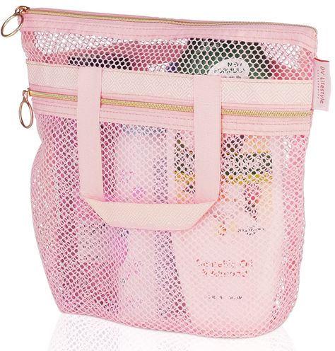 PRICES MAY VARY. 💥FOR ACTIVE PEOPLE - This portable shower caddy is made for active people like you. It helps keep your toiletries organized while going for a workout or traveling. You will find it especially useful in public places that have no shelves. Just grab the mesh tote bag with all your shampoos, conditioners, razors and other essentials and off to shower you go. Definitely a part of dorm essentials, but also perfect for swimming pool, hotel, camping, as a travel shower caddy or as gym Shower Caddy College, Gym Showers, Shower Bag, Shower Caddies, Caddy Bag, Bath Organization, Portable Shower, Mesh Tote Bag, College Essentials