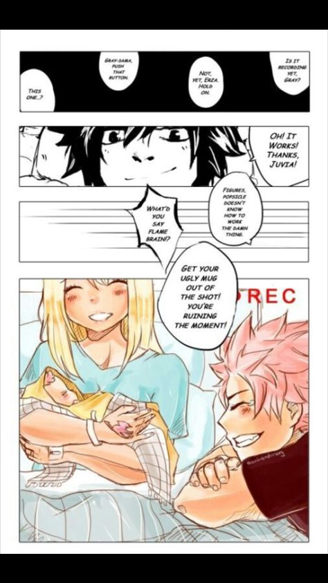 Fairy Tail Kids, Nalu Comics, Natsu E Lucy, Ichigo Y Rukia, Fairy Tail Photos, Fairy Tail Funny, Fairy Tail Comics, Fairy Tail Family, Fairy Tail Natsu And Lucy