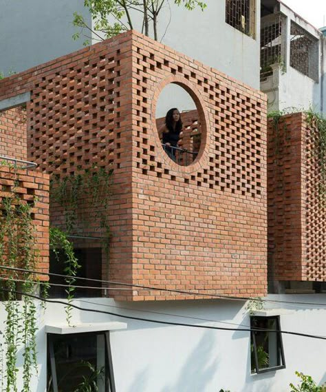 Brick House Designs, Brick Cladding, Brick Art, Brick Architecture, Brick Facade, Brick Patterns, Architect House, Brick Building, Brick Design