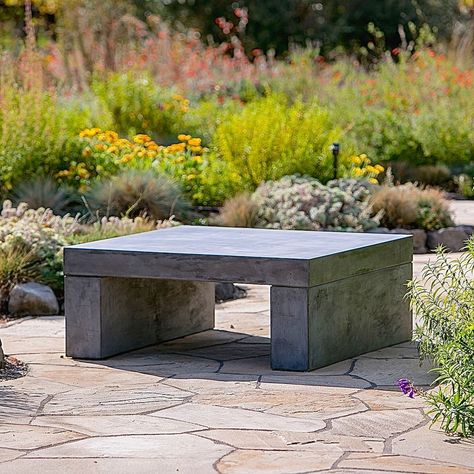 fountain planting ideas. #fountainideas Seat Background, Floating Coffee Table, Concrete Chair, Chair Classic, Coffee Table Height, Furniture Wardrobe, Contemporary Outdoor Furniture, Backyard Seating Area, Lightweight Concrete