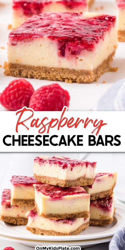 Sweet and creamy raspberry swirl cheesecake bars are the perfect treat. These delicious vanilla cheesecake bars are on top of a buttery graham cracker crust, then swirled with the most delicious raspberry topping for the a yummy dessert bite.. Ina Garden Raspberry Cheesecake, Raspberry Donut Cheesecake, Homemade Raspberry Cheesecake, Best Raspberry Cheesecake Recipe, Fresh Raspberry Desserts Easy Recipes, Easy Fresh Raspberry Desserts, Raspberry Jam Cheesecake, Red Raspberry Dessert Recipes, Raspberry Cheesecake Bars Recipes