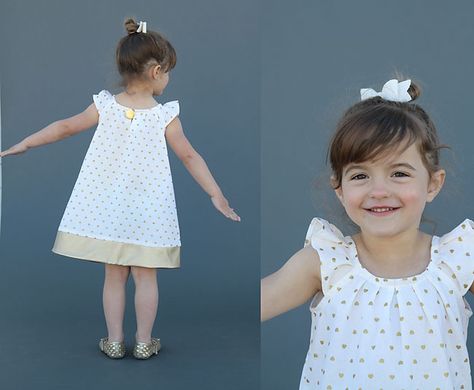 this dress is adorable! free pattern in size 4T and great step by step sewing tutorial Baby Dress Tutorials, Nightgown Pattern, Sew Baby, Girls Clothes Patterns, Girls Dress Sewing Patterns, Sewing Kids Clothes, Girl Dress Pattern, Fashion Crafts, Dress Patterns Free