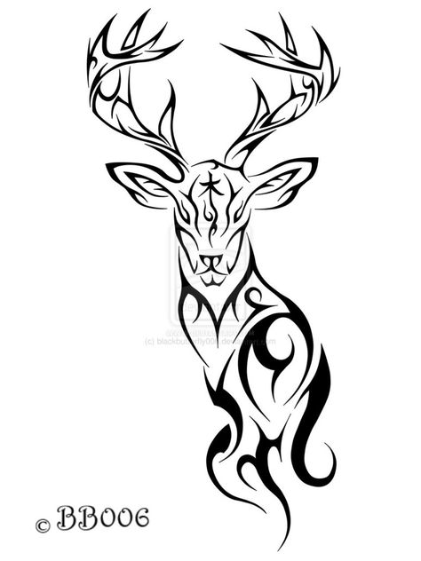 Stammestattoo Designs, Deer Tattoo Designs, Stag Tattoo, Hunting Tattoos, Kunst Tattoos, Deer Tattoo, Art Premier, A Deer, Trendy Tattoos