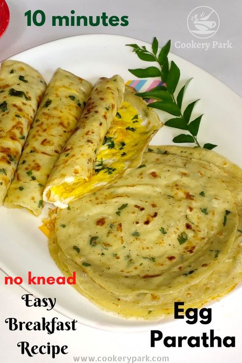 Easy Egg Breakfast, Egg Paratha, Instant Breakfast Recipe, Quick Easy Breakfast, Breakfast Recipes Easy Quick, Easy Breakfast Recipe, Instant Breakfast, Paratha Recipe, Kneading Dough