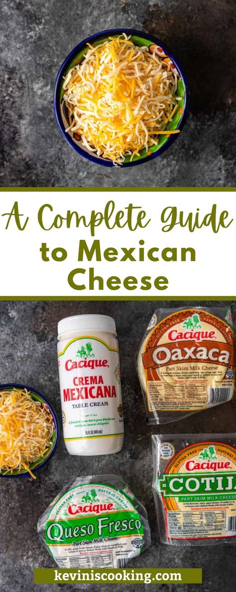 Tacos, enchiladas, carnitas, burritos, dips, salads – many Mexican dishes wouldn’t be the same without the addition of Mexican cheese! Whether you like fresh, aged, mild, or melty varieties, there are so many types of queso to discover. There are dozens to discuss and I’ve decided to concentrate on the most common – and the most delicious. Mexican Cheese Blend Recipes, Soft Cheese Tacos, Quesaberia Tacos, Enchiladas Carnitas, Mexican Cheese Sauce, Mexican Queso, Mexican Cheese Blend, Authentic Mexican Tacos, Mexican Pork