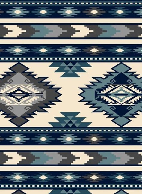 Aztec Wallpaper, Fleece Fabric, Yard, Navy, Pattern, Fabric, Blue