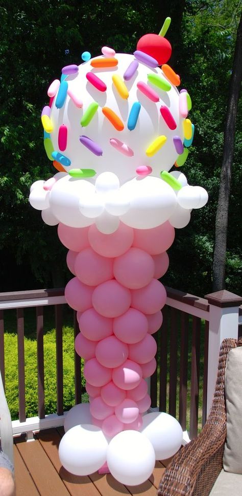 Ice cream Ice Cream Balloons, Ice Cream Decorations, Deco Ballon, Ice Cream Birthday Party, Candyland Birthday, Candyland Party, Ice Cream Birthday, Candyland Decorations, Ice Cream Party