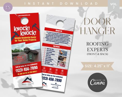 Excited to share the latest addition to my #etsy shop: Roofing Business Door Hanger Canva Template, Roof Specialists Door Hanger, Door Hanger Template, Fully Customize Door Hanger Canva Template https://etsy.me/3xfHbzd Cleaning Flyers, Roofing Business, Photo Elements, Door Hanger Template, Hanger Design, Google Docs, Tag Template, Microsoft Word, Web Browser