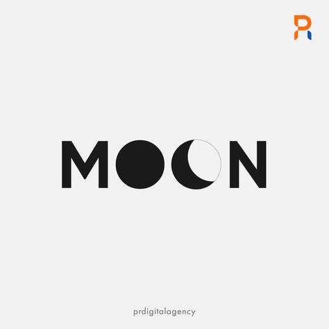 Moon Typography Design, Moon Logo Design Creative, Moon Logo Ideas, Moon Calligraphy, Moon Typography, Moonlight Logo, Logo Lune, Moon Text, Moon Font