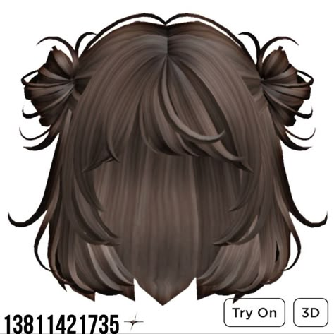 Brown Y2k Hair, 2 Tone Hair, Brown Hair Roblox Id, Brookhaven Codes, Brown Hair Roblox, Pelo Cafe, Roblox Hair, Hair Roblox, Hair Codes