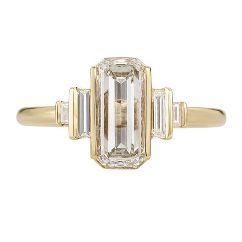 Brown Diamond Engagement Ring, Emerald Cut Diamond Engagement Ring, Emerald Cut Diamond Engagement, Emerald Cut Engagement, Emerald Cut Moissanite, Light Well, Emerald Cut Rings, Emerald Engagement Ring Cut, Geometric Ring