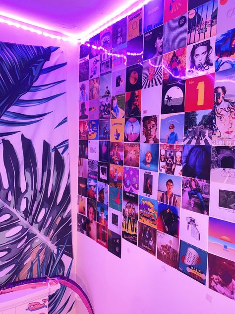 wall of album covers lol Music Wall In Bedroom, Wall Of Album Covers, Album Cover Bedroom Wall, Music Album Covers Aesthetic Wall Decor, Album Cover Wall Collage, Photo Wall Album Covers, Music Wall Bedroom Album Covers, Music Album Covers Room Decor, Album Cover Wall Decor Aesthetic